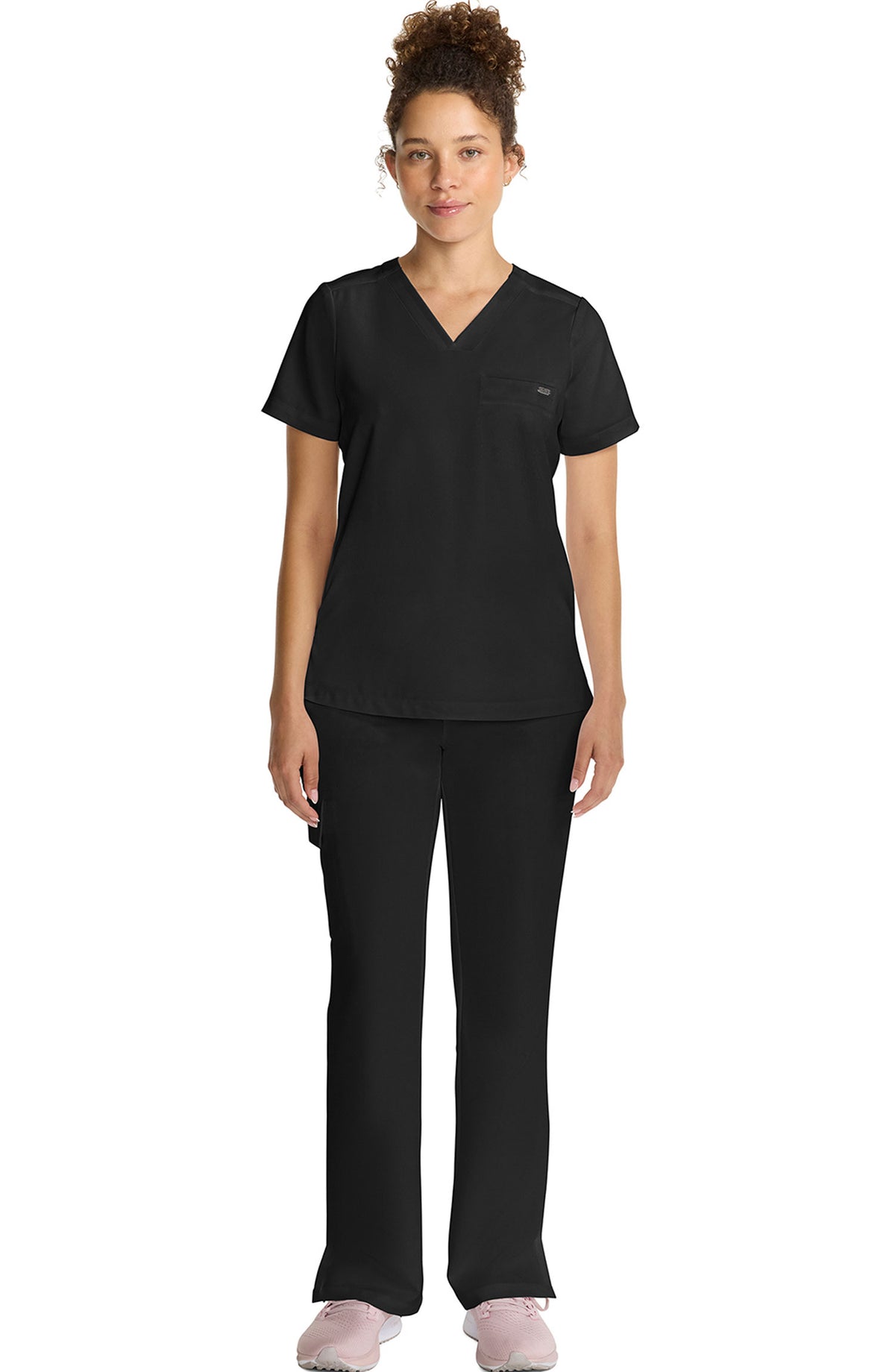 Women's Scrub Top Tuck-In V-Neck Black Healing Hands MDF Instruments HH755