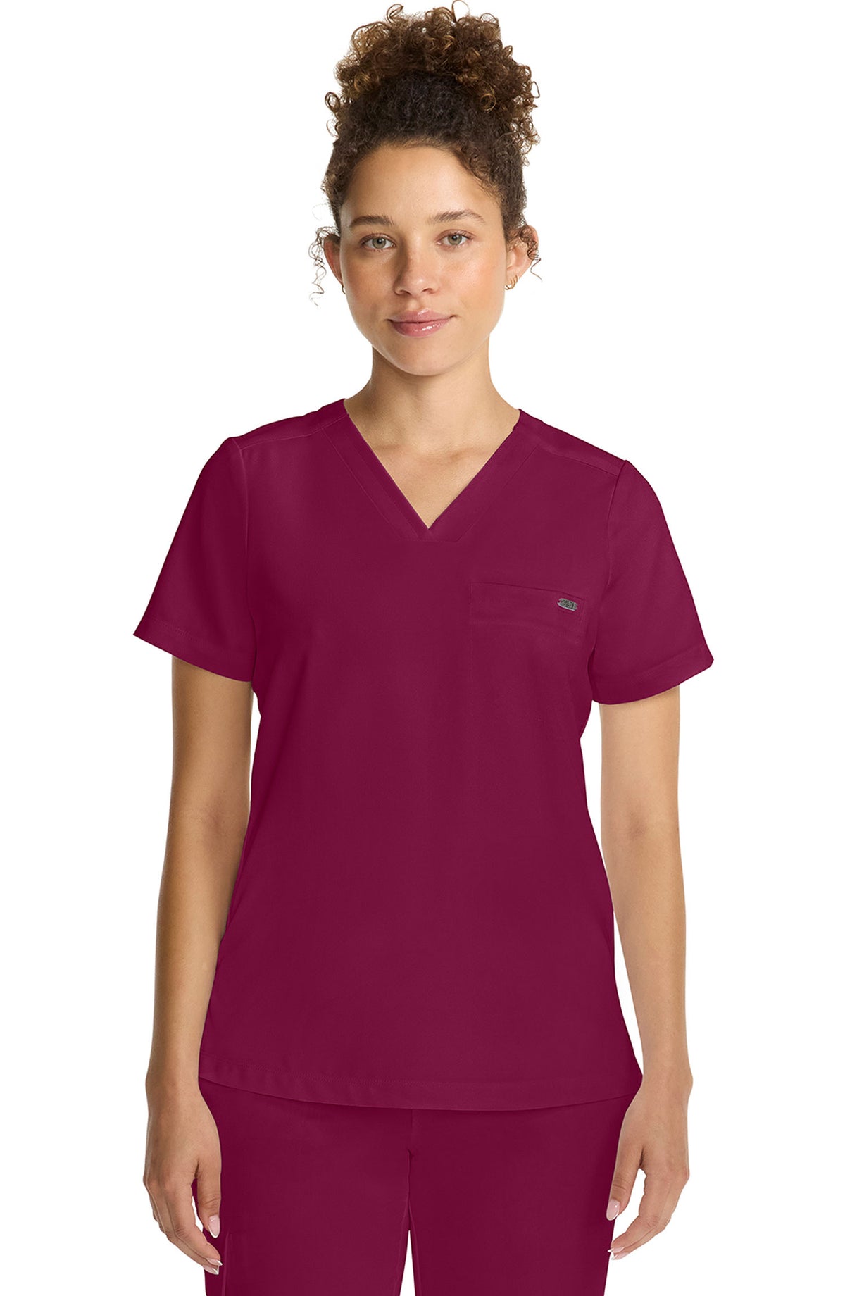 Women's Scrub Top Tuck-In V-Neck Wine Healing Hands MDF Instruments HH755