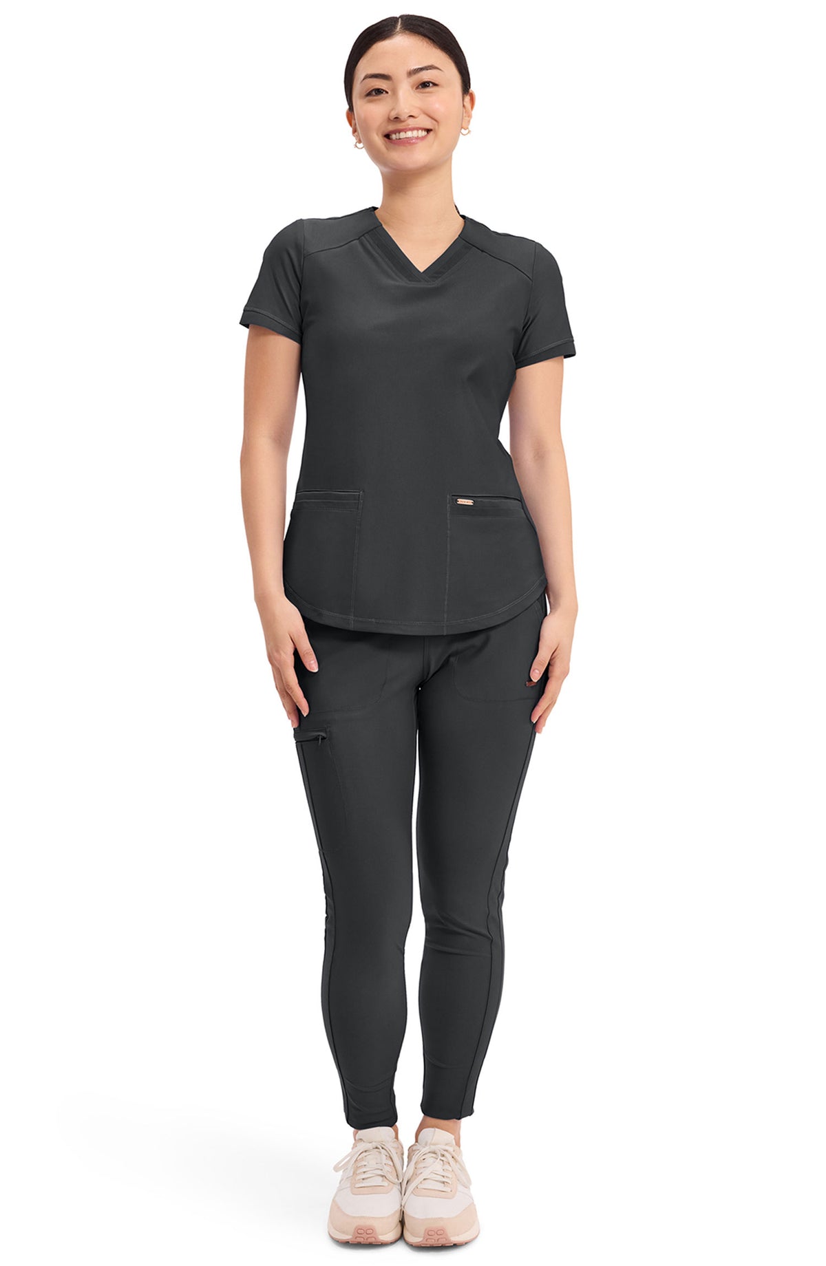 Women's Scrub Top V-Neck Cherokee Form Black CK840 MDF Instruments Apparel
