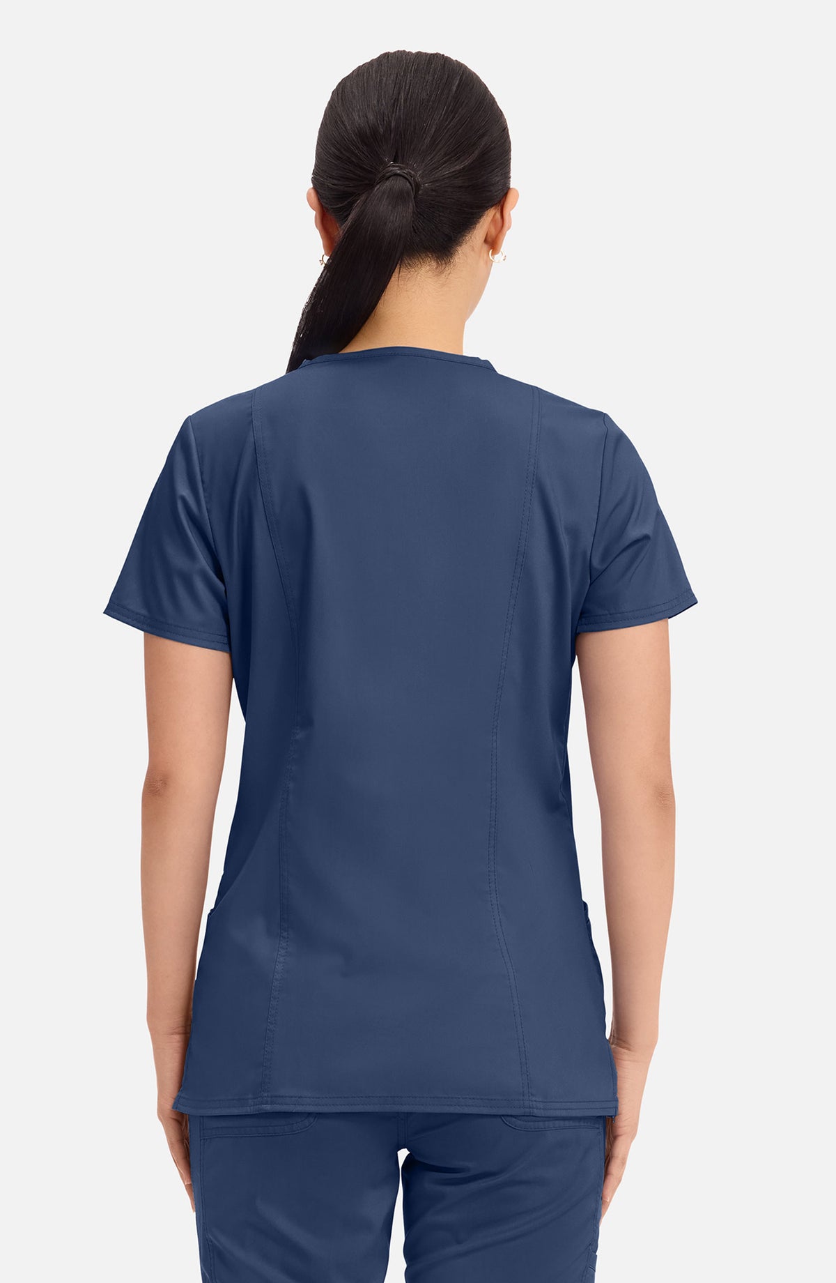 Women's Scrub Top V-Neck Navy Cherokee Workwear Revolution MDF Instruments WW620