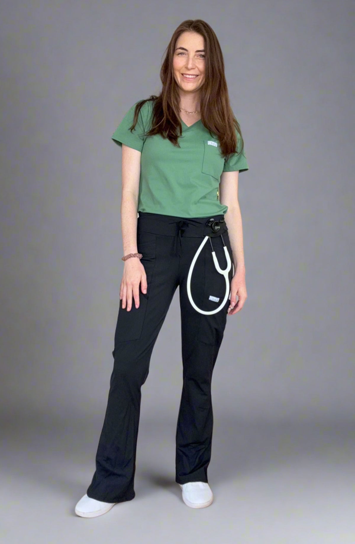 Women's Scrubs Bootcut Pants Black OliveUs MDF Instruments