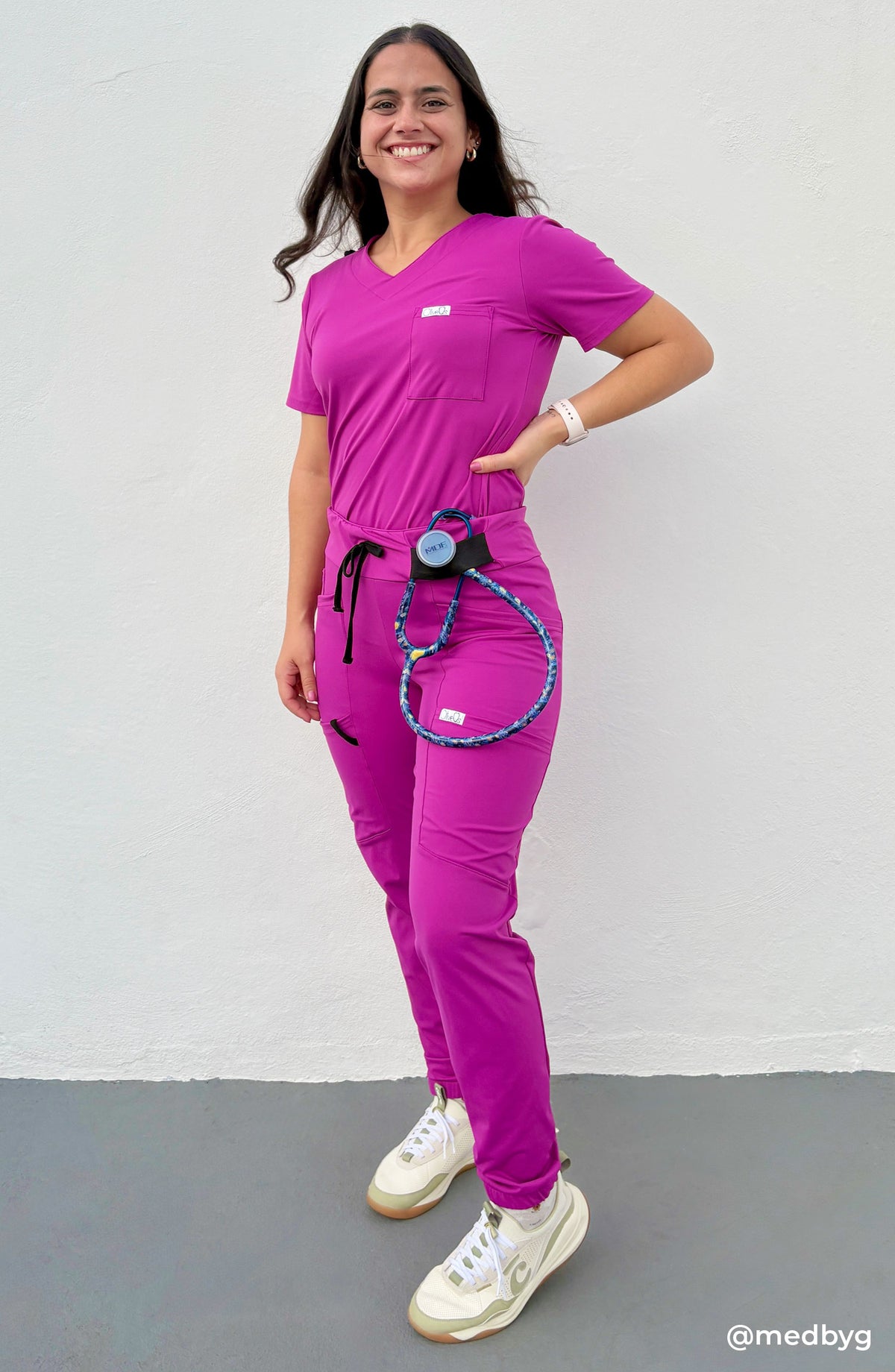 Women's Scrubs Jogger Pants Magenta Pink OliveUs MDF Instruments