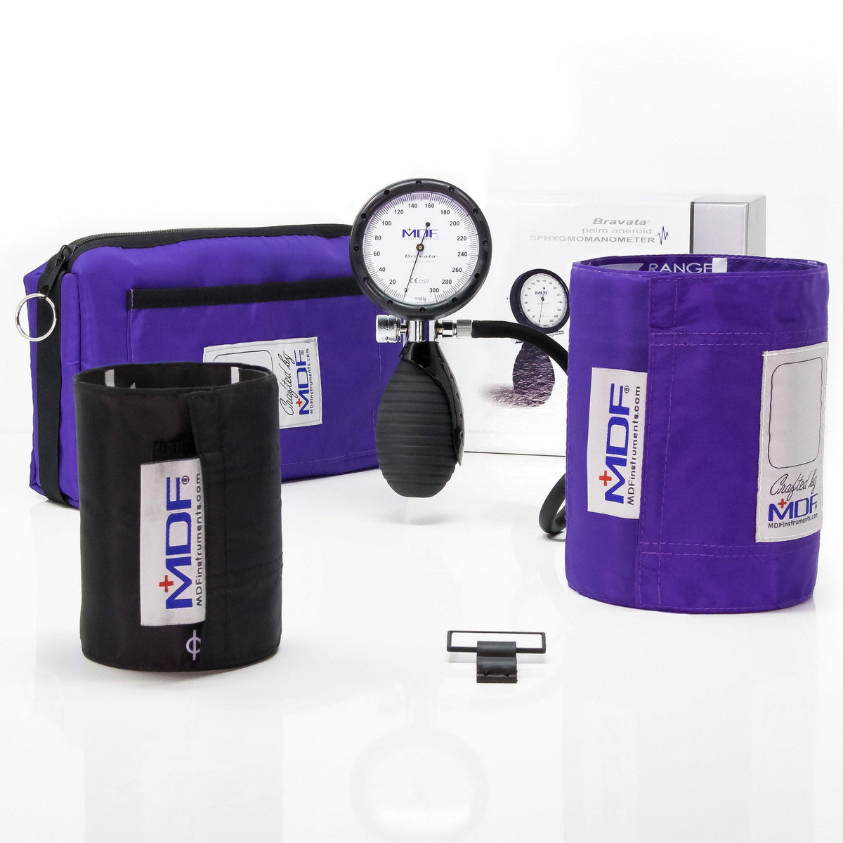 Sphygmomanometer MDF Instruments Bravata Purple Palm Aneroid Manual Blood Pressure Monitor