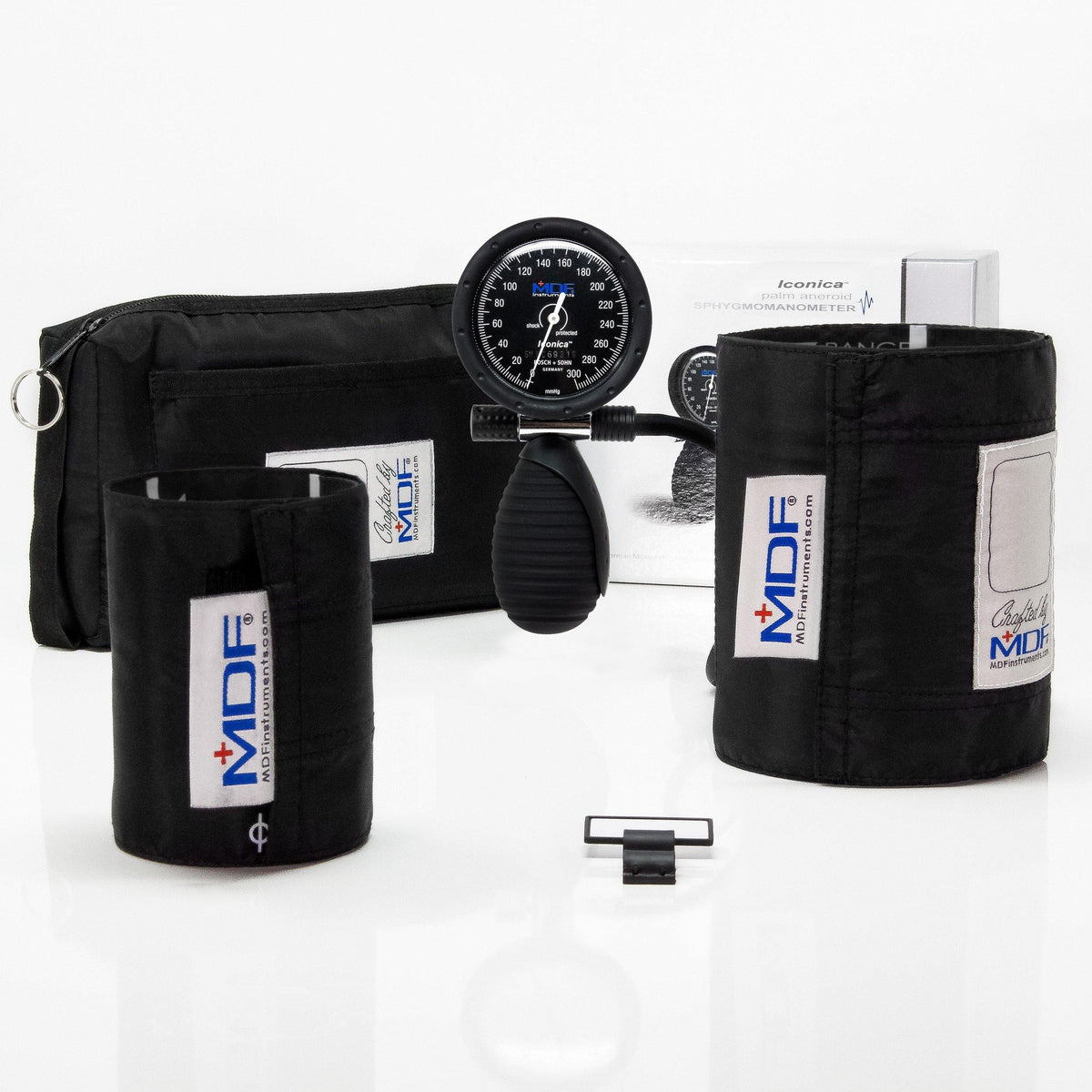 Sphygmomanometer MDF Instruments Iconica Black Palm Aneroid Manual Blood Pressure Monitor