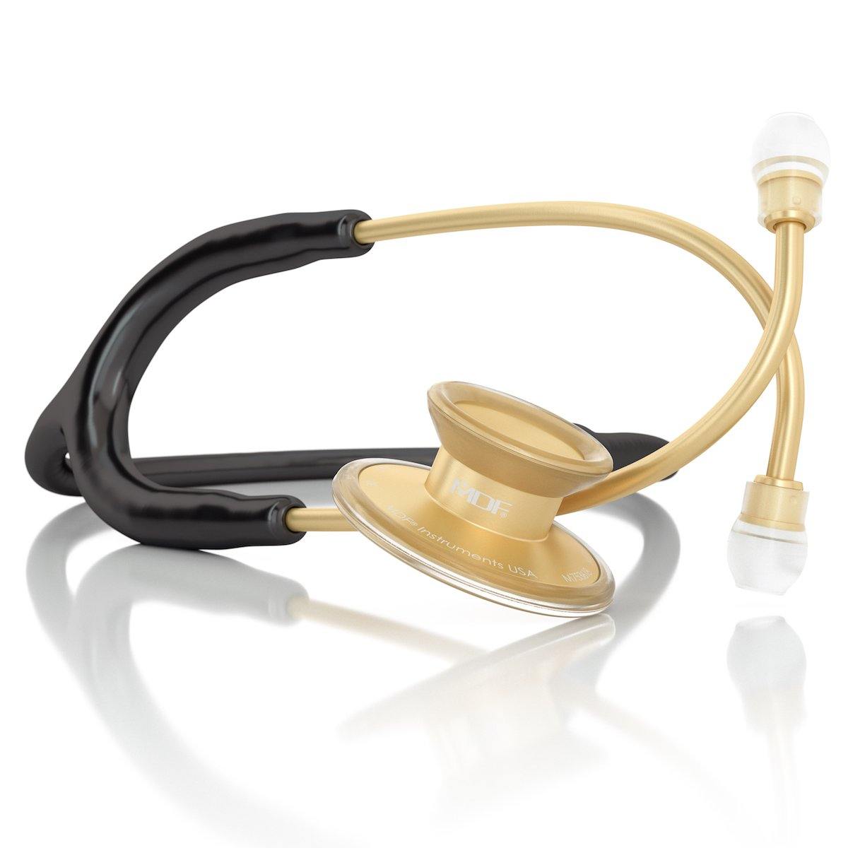 Stethoscope MDF Instruments Acoustica Lightweight Dual Head NoirNoir Black and Gold