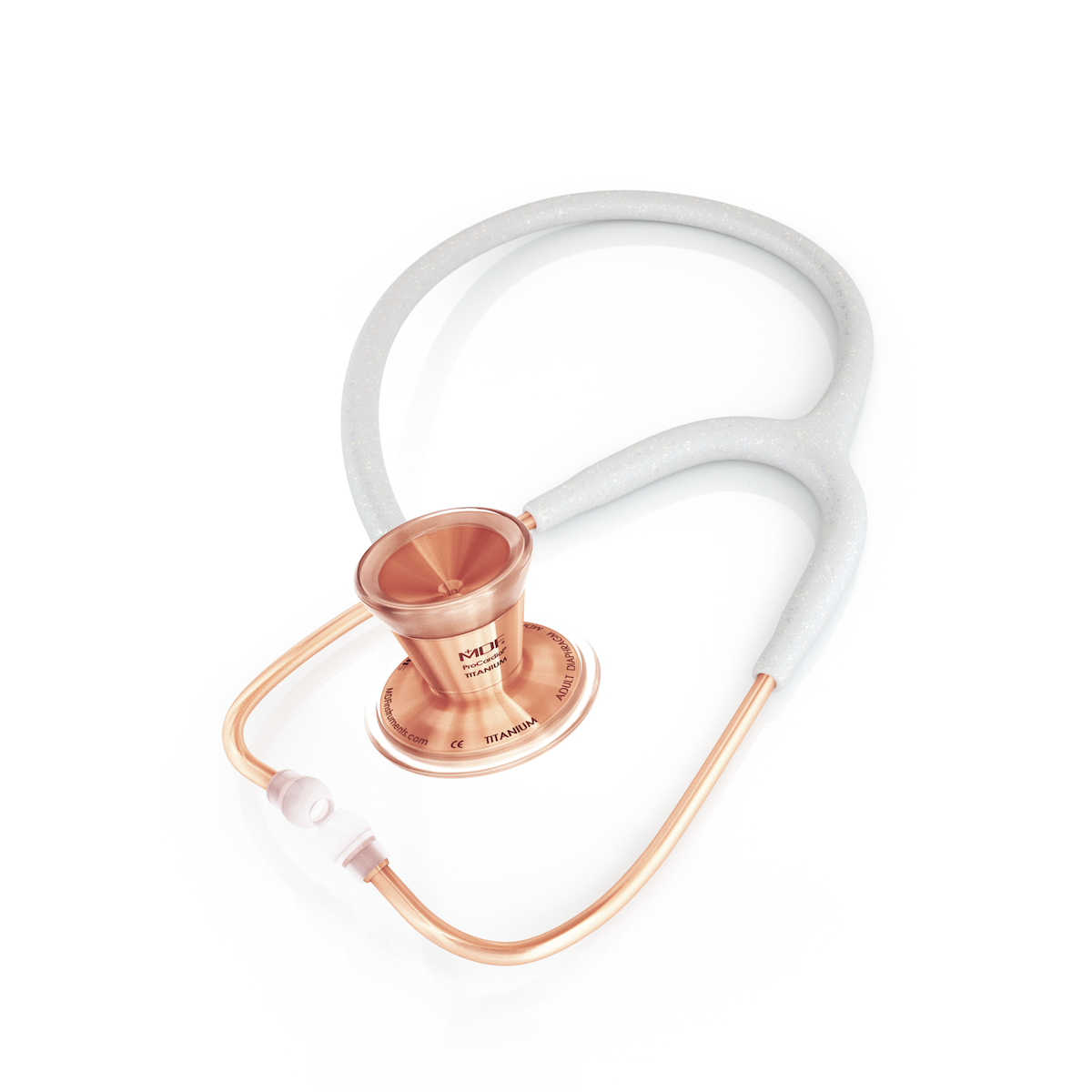 Stethoscope MDF Instruments ProCardial Titanium Cardiology White Glitter and Rose Gold